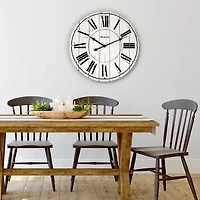 Westclox 18" Whitewash Wood Wall Clock