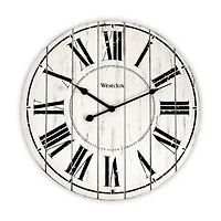 Westclox 18" Whitewash Wood Wall Clock