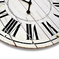 Westclox 18" Whitewash Wood Wall Clock