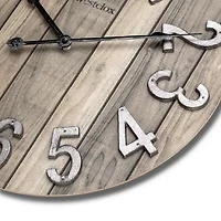 Westclox 15.5" Farmhouse Wood Grain Wall Clock