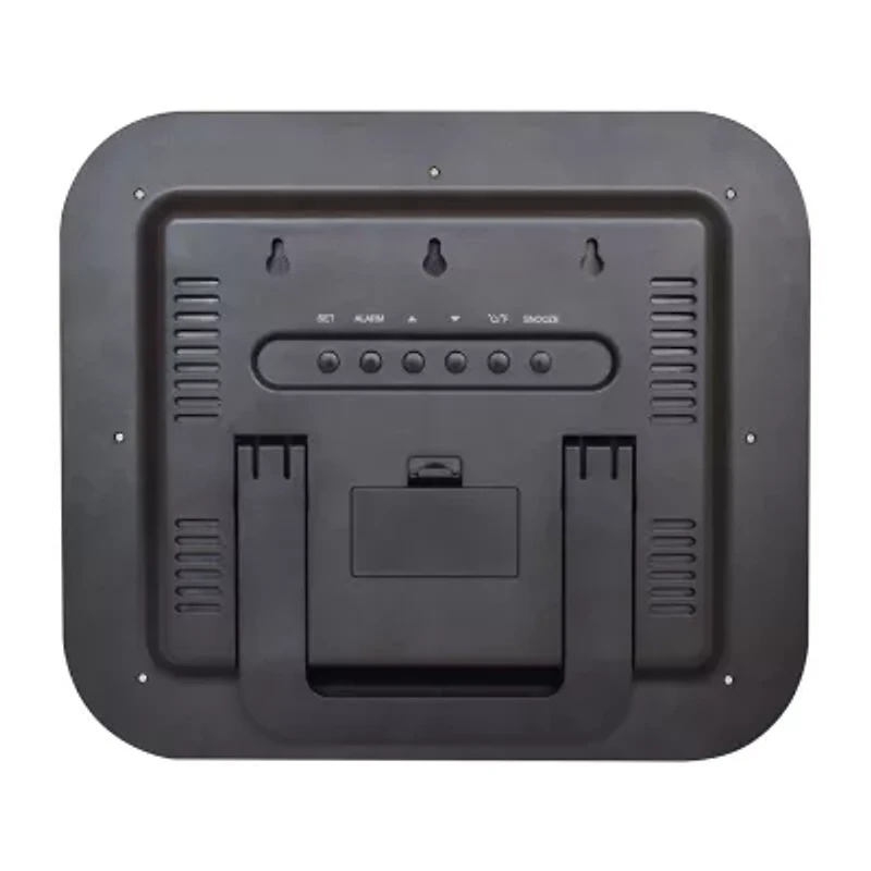 Westclox Black Digital With Date & Temp Silent/Non-Ticking Wall Clock