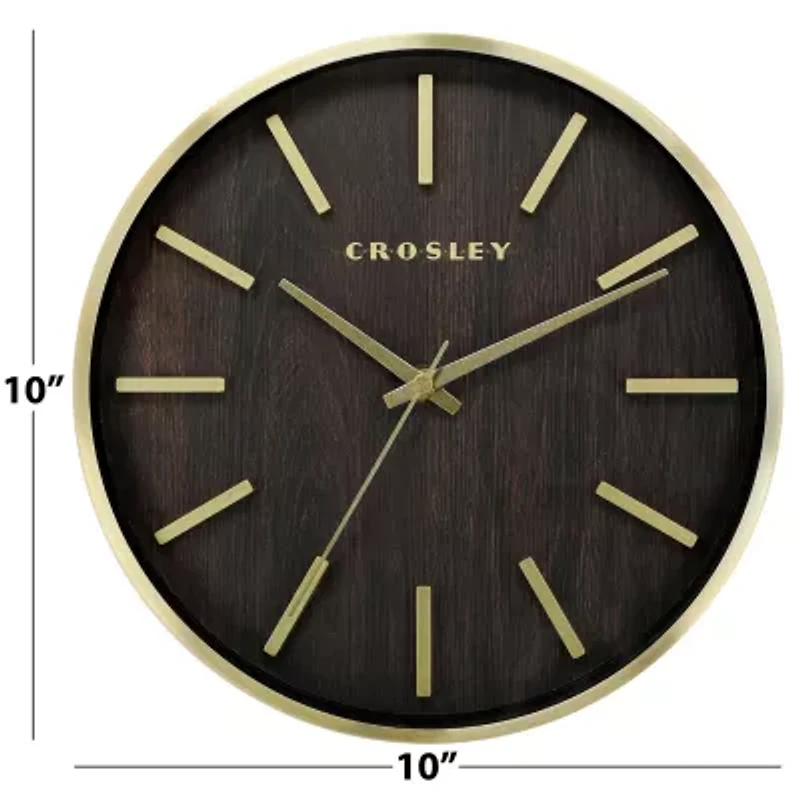 Crosley 10" Gold Metal With Raised Marks Wall Clock