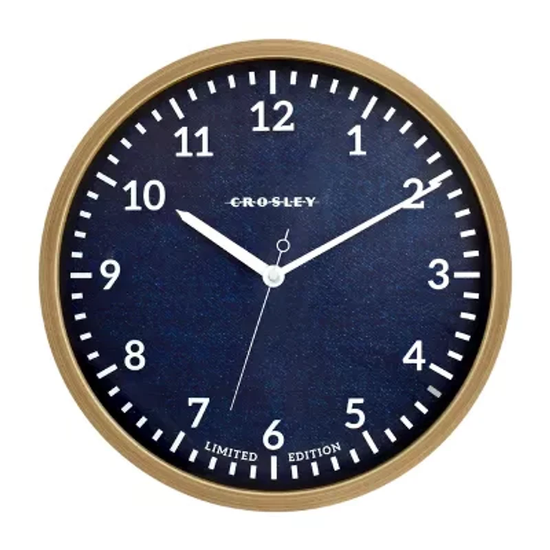 Crosley Brown Oak Color 15" Denim Dial Wall Clock