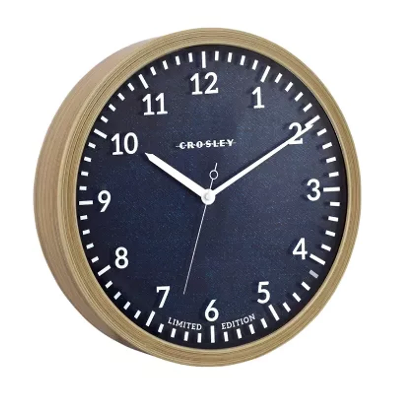 Crosley Brown Oak Color 15" Denim Dial Wall Clock