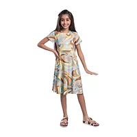 24sevenkid Big Kid Girls Short Sleeve Fit + Flare Dress