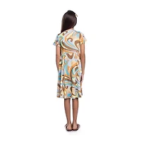 24sevenkid Big Kid Girls Short Sleeve Fit + Flare Dress