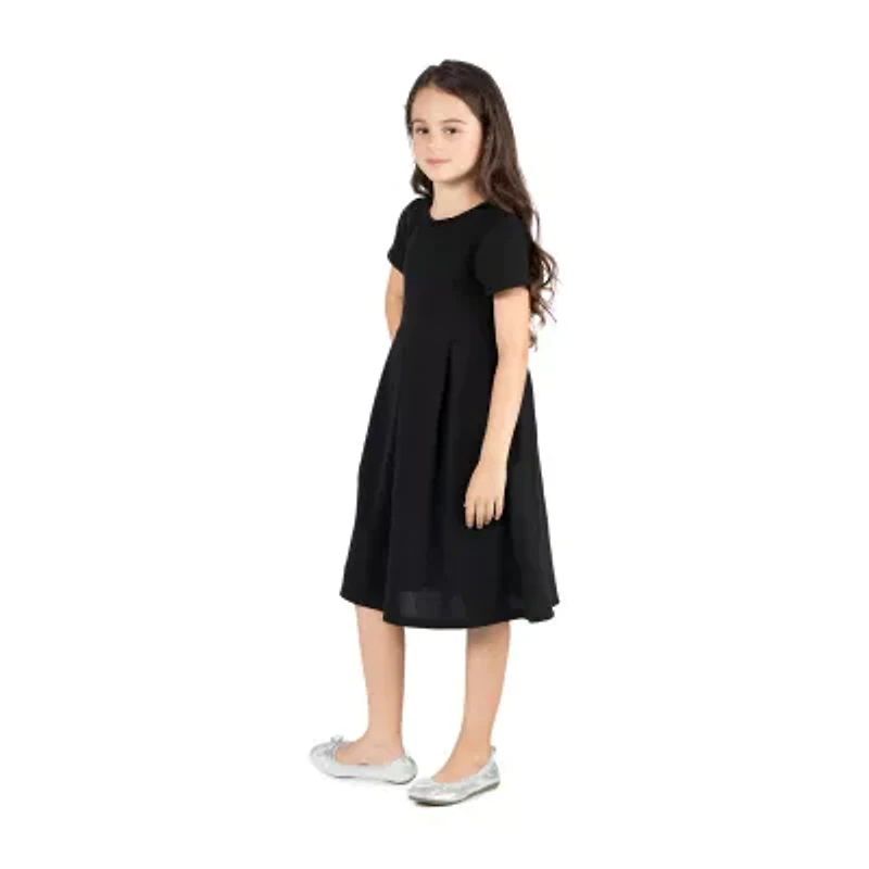 24sevenkid Big Kid Girls Short Sleeve Fit + Flare Dress