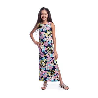 24sevenkid Big Kid Girls Sleeveless Floral Maxi Dress