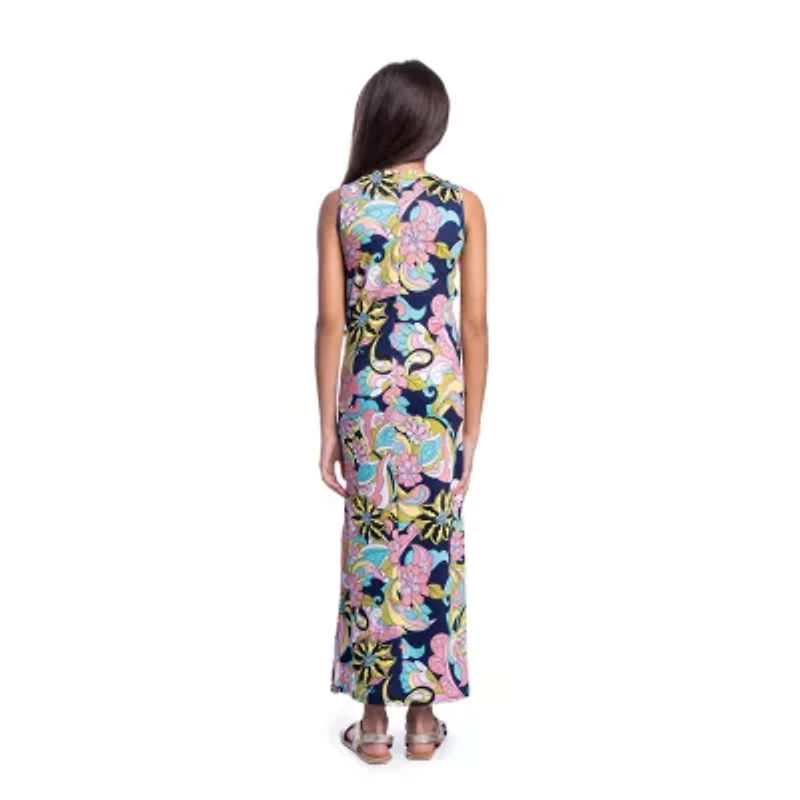 24sevenkid Big Kid Girls Sleeveless Floral Maxi Dress