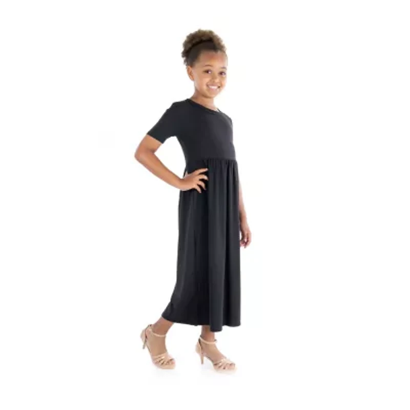24sevenkid Big Kid Girls Short Sleeve A-Line Dress