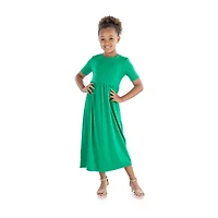 24sevenkid Big Kid Girls Short Sleeve A-Line Dress