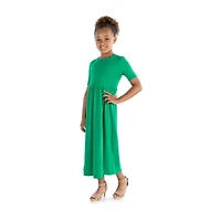 24sevenkid Big Kid Girls Short Sleeve A-Line Dress