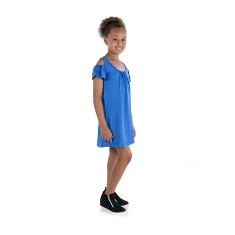 24sevenkid Big Kid Girls Short Sleeve A-Line Dress