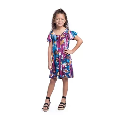 24sevenkid Big Kid Girls Short Sleeve A-Line Dress