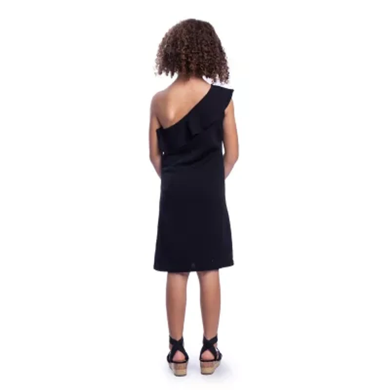 24sevenkid Big Kid Girls Sleeveless One Shoulder Sleeve Maxi Dress