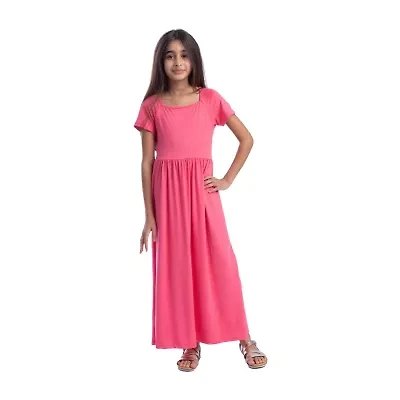 24sevenkid Big Kid Girls Short Sleeve Maxi Dress