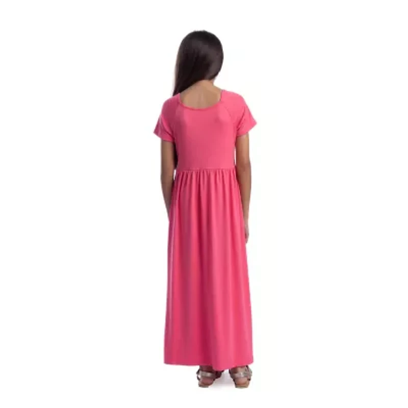 24sevenkid Big Kid Girls Short Sleeve Maxi Dress