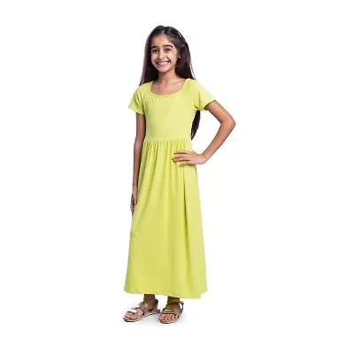 24sevenkid Big Kid Girls Short Sleeve Maxi Dress