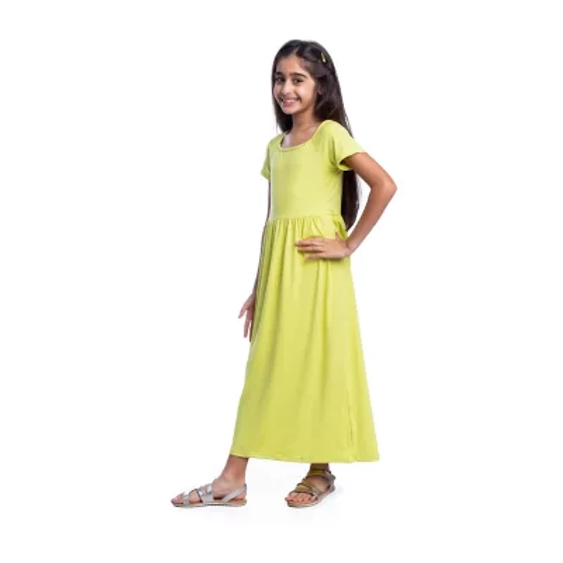 24sevenkid Big Kid Girls Short Sleeve Maxi Dress