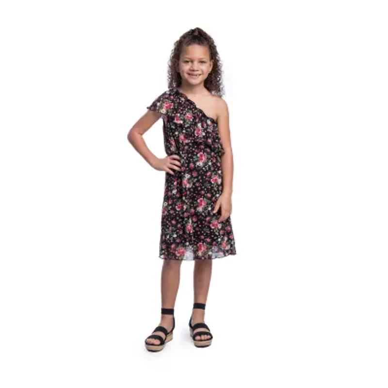 24sevenkid Big Kid Girls Sleeveless One Shoulder A-Line Dress