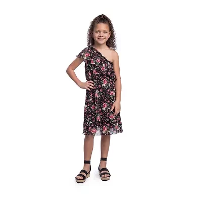 24sevenkid Big Kid Girls Sleeveless One Shoulder A-Line Dress