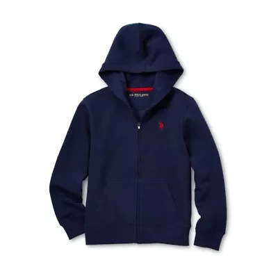 U.S. Polo Assn. Little & Big Kid Boys Long Sleeve Embroidered Fleece Zipper Hoodie