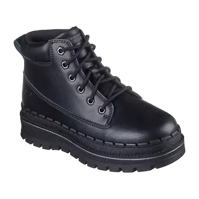 Skechers Womens Jammers Slip Resistant Flat Heel Work Boots