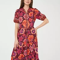 Sam And Jess Womens Short Sleeve Floral Maxi Dress