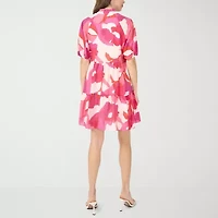 MSK Womens Short Sleeve Floral Shift Dress