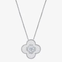 Diamond Blossom (G / Si2) Womens 1/2 CT. T.W. Lab Grown White 10K Gold Clover 18 Inch Pendant Necklace