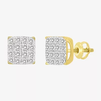 1/2 CT. T.W. Natural White Diamond 10K Gold 6.9mm Stud Earrings