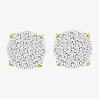 1/2 CT. T.W. Natural White Diamond 10K Gold 8mm Round Stud Earrings