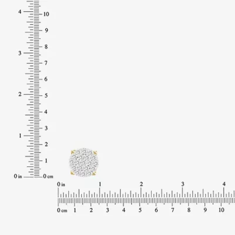 1/2 CT. T.W. Natural White Diamond 10K Gold 8mm Round Stud Earrings