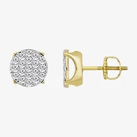 1 CT. T.W. Natural White Diamond 10K Gold 10.5mm Round Stud Earrings