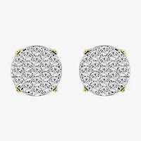 1 CT. T.W. Natural White Diamond 10K Gold 10.5mm Round Stud Earrings