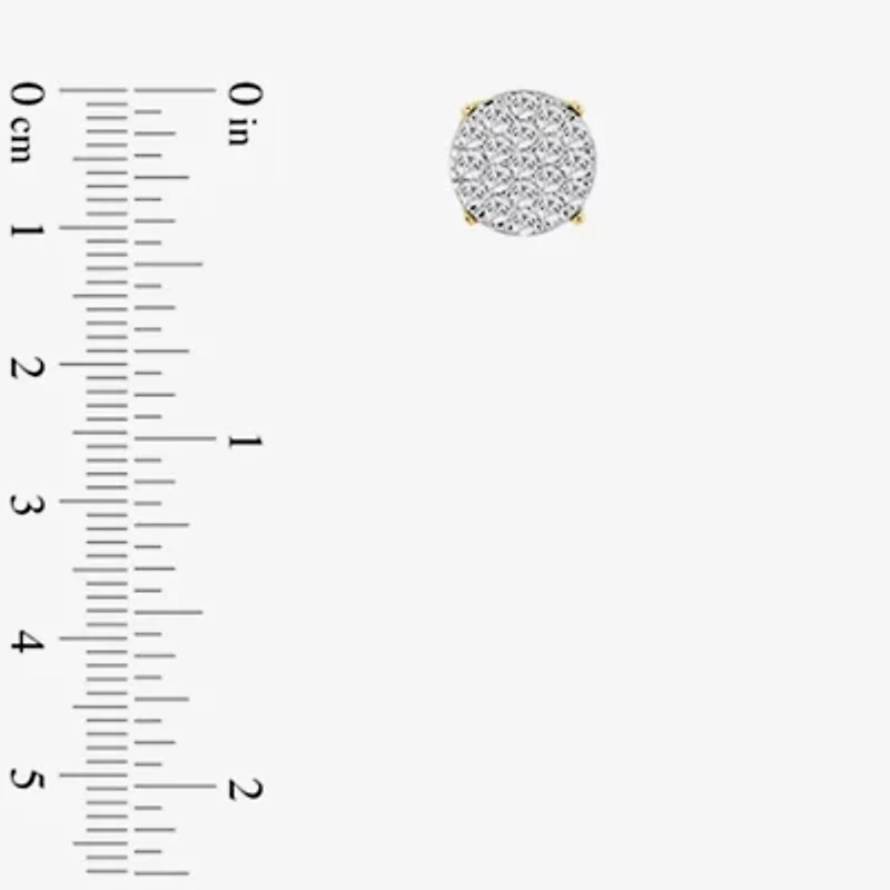 1 CT. T.W. Natural White Diamond 10K Gold 10.5mm Round Stud Earrings