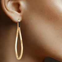 Made in Italy Womens 14K Gold Over Silver 67mm Oval Hoop Earrings