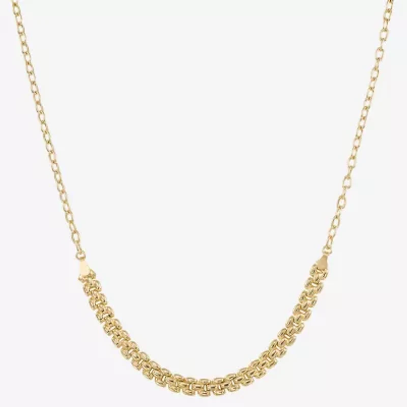 Made in Italy Womens 14K Gold Over Silver 17 Inch Chain Necklace