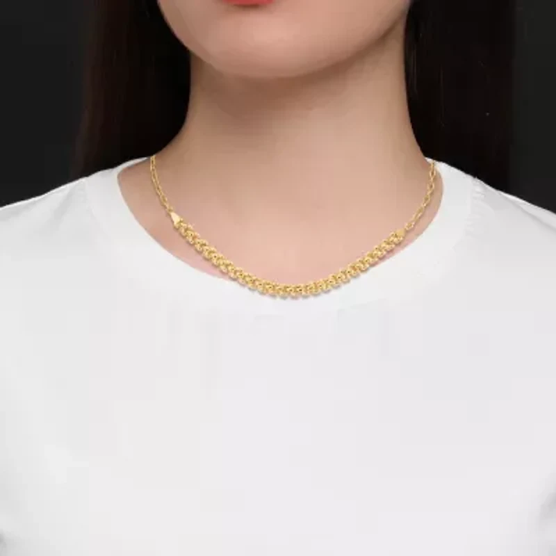 Made in Italy Womens 14K Gold Over Silver 17 Inch Chain Necklace