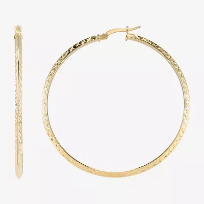 Made in Italy Womens 14K Gold Over Silver 55mm Round Hoop Earrings