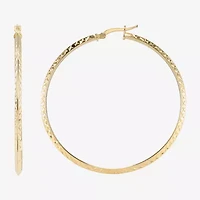 Made in Italy Womens 14K Gold Over Silver 55mm Round Hoop Earrings