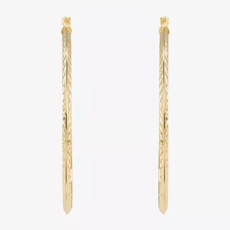 Made in Italy Womens 14K Gold Over Silver 55mm Round Hoop Earrings