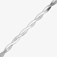 Made in Italy Womens 14K White Gold Over Silver 7 Inch Solid Omega Chain Bracelet