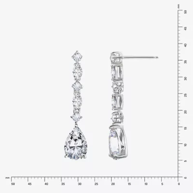 Diamonart Marilyn Monroe Womens 4 1/2 CT. T.W. White Cubic Zirconia Platinum Over Silver Drop Earrings