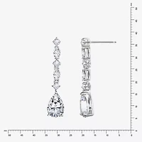 Diamonart Marilyn Monroe Womens 4 1/2 CT. T.W. White Cubic Zirconia Platinum Over Silver Drop Earrings
