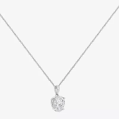 Diamonart Marilyn Monroe Womens 3 3/4 CT. T.W. White Cubic Zirconia Platinum Over Silver Pear 16 Inch Pendant Necklace