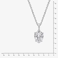 Diamonart Marilyn Monroe Womens 3 3/4 CT. T.W. White Cubic Zirconia Platinum Over Silver Pear 16 Inch Pendant Necklace