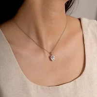 Diamonart Marilyn Monroe Womens 3 3/4 CT. T.W. White Cubic Zirconia Platinum Over Silver Pear 16 Inch Pendant Necklace