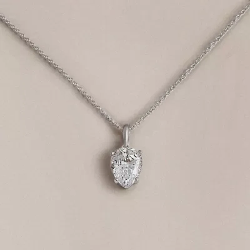Diamonart Marilyn Monroe Womens 3 3/4 CT. T.W. White Cubic Zirconia Platinum Over Silver Pear 16 Inch Pendant Necklace
