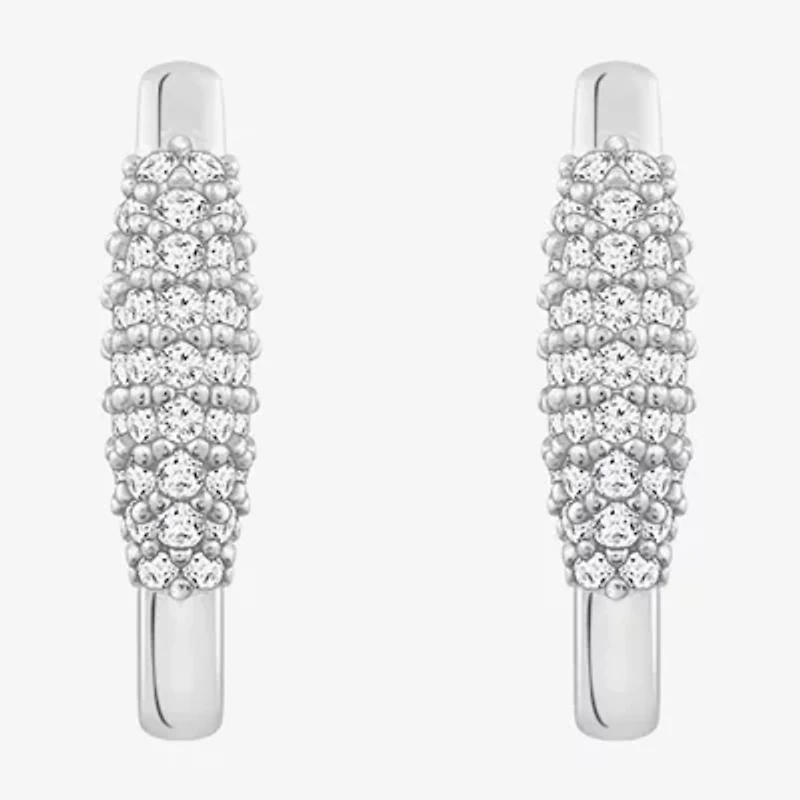 Diamonart Marilyn Monroe Womens White Cubic Zirconia 14mm Hoop Earrings